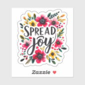 Freude mit dynamischen Blume verbreiten Aufkleber (Blatt)