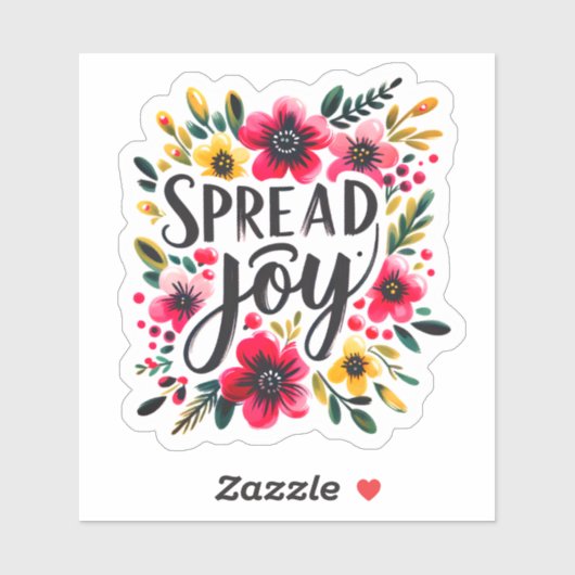 Freude mit dynamischen Blume verbreiten Aufkleber (Blatt)