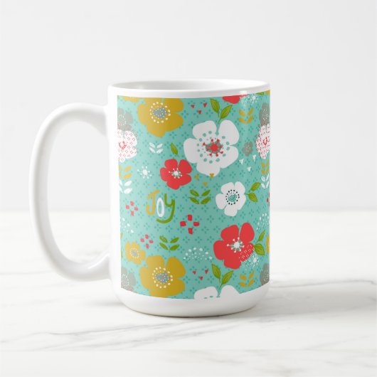 Freude mit farbenfrohen Weihnachtsgeburten-Blume Kaffeetasse (Links)