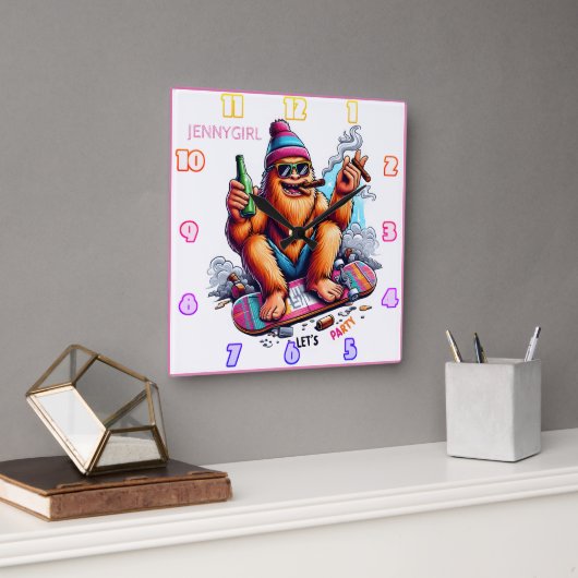 Freude, mit Freunden zu feiern Quadratische Wanduhr (Büro)