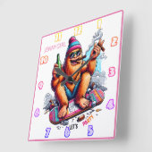 Freude, mit Freunden zu feiern Quadratische Wanduhr (Winkel)