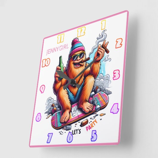 Freude, mit Freunden zu feiern Quadratische Wanduhr (Winkel)