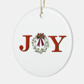 Freude mit Kranz Keramik Ornament (Links)