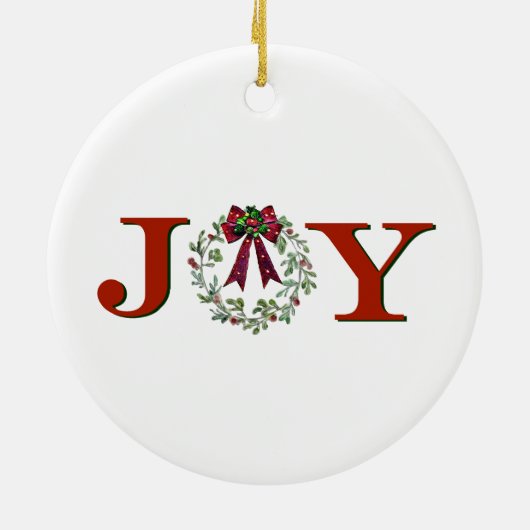 Freude mit Kranz Keramik Ornament (Hinten)