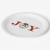 Freude mit Kranz Pappteller (Schrägansicht)