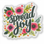 Freude mit lebendigen Blume und fett geschriebenen Aufkleber (Vorderseite)