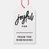 Freude | Moderne Weihnachtsbriefe Geschenkanhänger (Vorderseite)