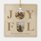 Freude | Modernes Minimalistisches Beige Arch Zwei Keramikornament (Rückseite)