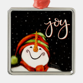 Freude Niedlich Lächeln Snowman Inspirivity Christ Ornament Aus Metall