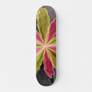 Freude, Pink Grüne Anthrazit Fantasy-Blüten Frakta Skateboard