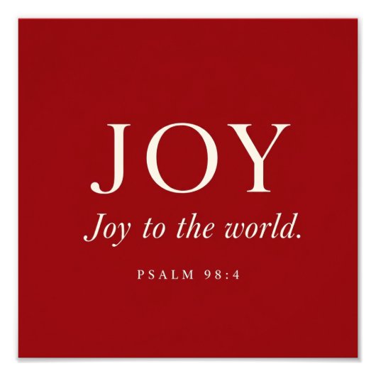 FREUDE | Psalm 98:4 | Weihnachtsgeschenk Fotodruck (Vorne)
