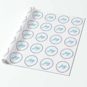 Freude punktiert blaues geschenkpapier