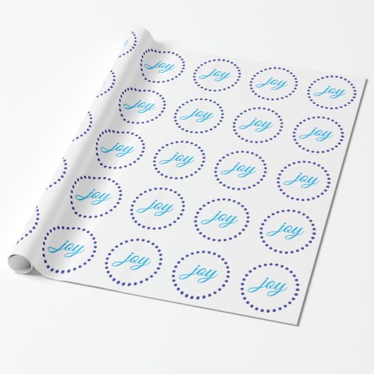 Freude punktiert blaues geschenkpapier (Ungerollt)