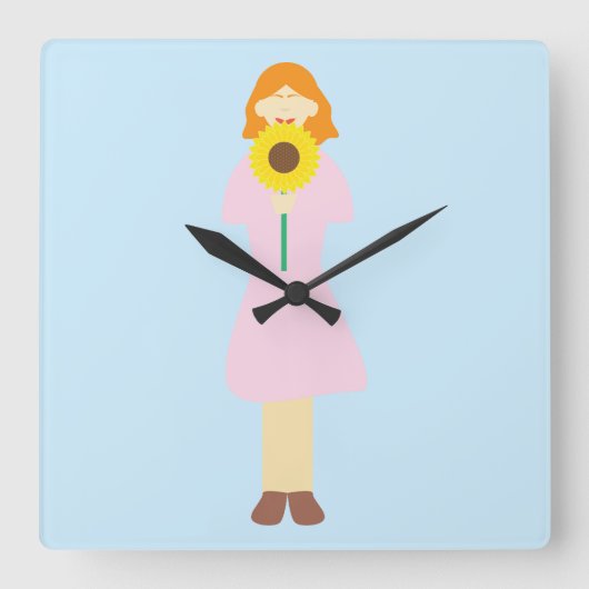 Freude Quadratische Wanduhr (Vorderseite)