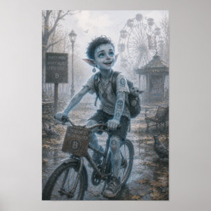 Freude / Radfahrer / Leerer Park Poster