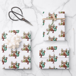 Freude Rentier Spaß Weihnachten Urlaub Geschenkpapier Set