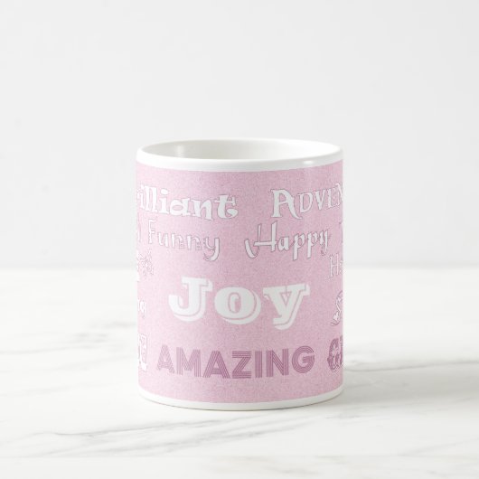 Freude-rosa bester Freund-Tasse Kaffeetasse (Mittel)