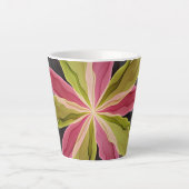Freude, Rosa Grüne Anthrazit Fantasie-Blüten Frakt Milchtasse (Vorderseite)