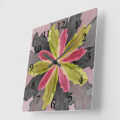 Freude, Rosa-grünes Quadratische Wanduhr (Winkel)