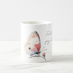 Freude Rosa Schmetterling Kaffeetasse