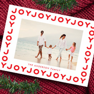 Freude Roter Weihnachts-Fotorahmen Feiertagskarte