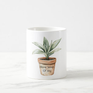 Freude Samen pflanzen Kaffeetasse