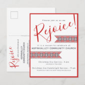 Freude | Slavic Folk Art Poinsettia Postkarte (Vorne/Hinten)