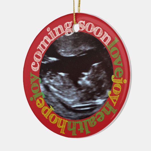 Freude! Sonogram-erste Keramik Ornament (Links)