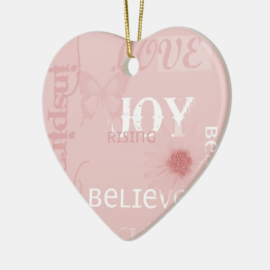 Freude-steigendes Rosa Keramik Ornament (Links)