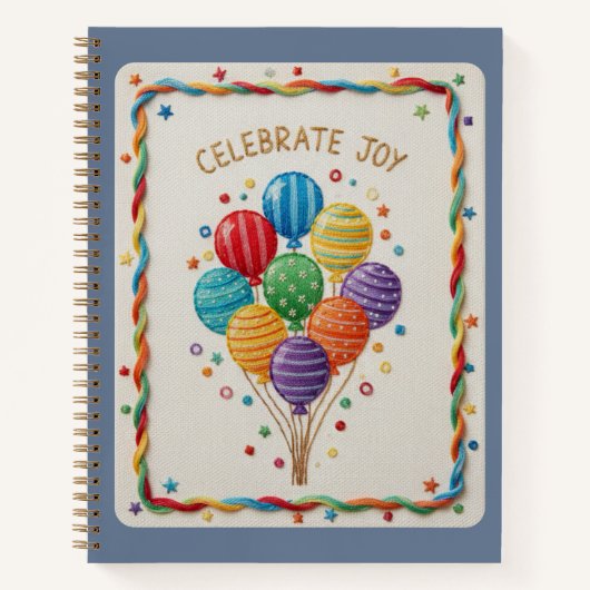 Freude sticken bunte Ballon Journal Notizblock (Vorderseite)
