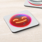 Freude strahlen: Digitales Emoticon Getränkeuntersetzer (Linke Seite)