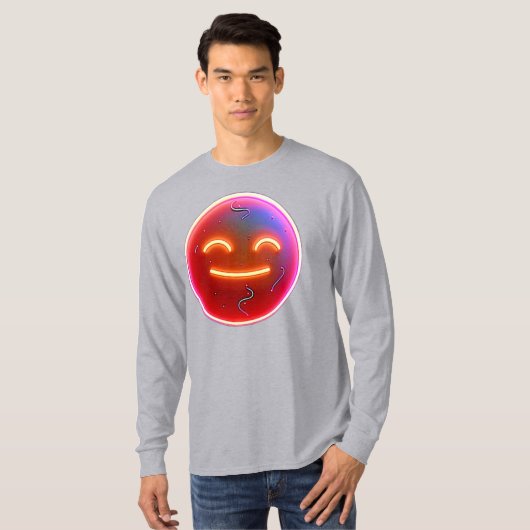 Freude strahlen: Digitales Emoticon T-Shirt (Vorne ganz)