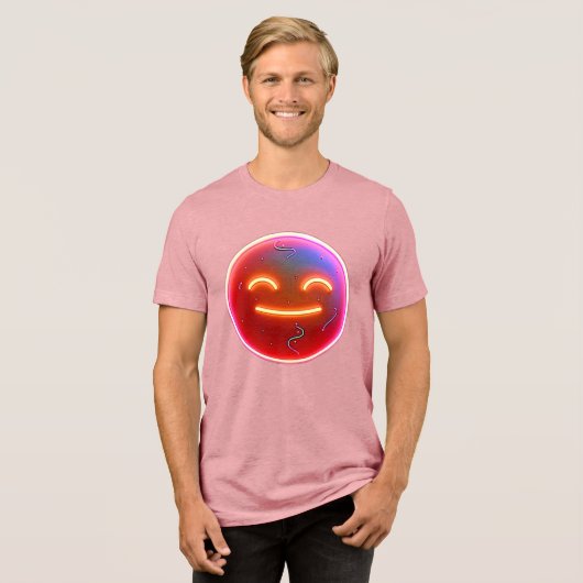 Freude strahlen: Digitales Emoticon Tri-Blend Shirt (Vorderseite voll)