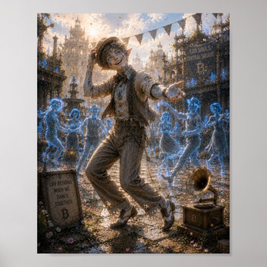 Freude / Swing-Tänzer / Zentrales Quadrat Poster (Vorne)