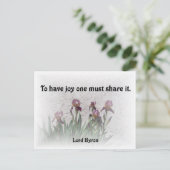 Freude teilen postkarte (Stehend Vorderseite)