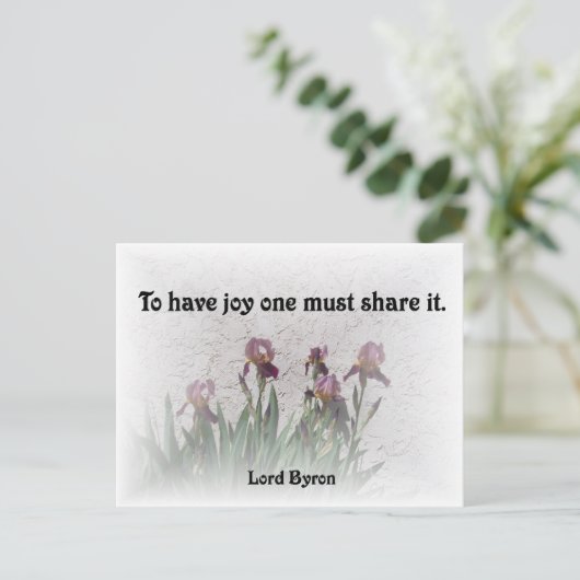 Freude teilen postkarte (Stehend Vorderseite)