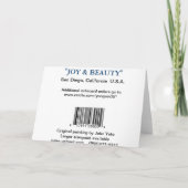 FREUDE U. SCHÖNHEIT KARTE (Rückseite)