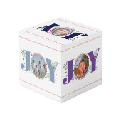 Freude und Beeren Happy Holidays Weihnachten Foto Würfel (Rückseite Schrägansicht)