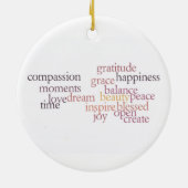 Freude-und Dankbarkeits-Verzierung Keramikornament (Hinten)