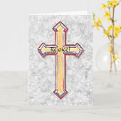 Freude und Faith Gold Cross Art Ostercard Karte (Gelbe Blume)