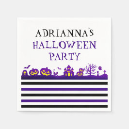 Freude und festliche Spooky-Szene Custom-Halloween Serviette