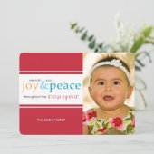 Freude und Frieden Feiertagskarte (Stehend Vorderseite)