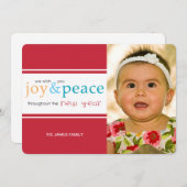 Freude und Frieden Feiertagskarte (Vorne/Hinten)