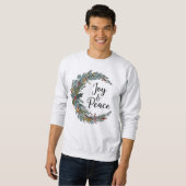 Freude und Frieden Weihnachtskranz Illustration Sweatshirt (Vorne ganz)