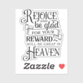 "Freude und Glad sein" Inspiration Christlich Aufkleber (Blatt)