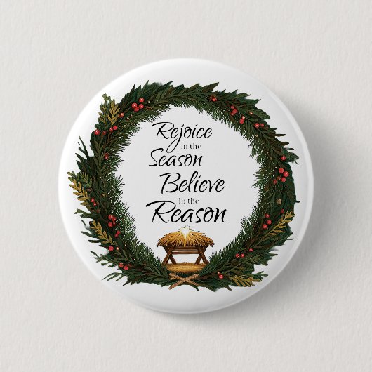 Freude und Glauben an die Krippe Button (Vorderseite)