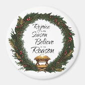 Freude und Glauben an die Krippe Magnet (Vorne)