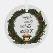 Freude und Glauben an die Krippe Ornament Aus Glas (Rückseite)