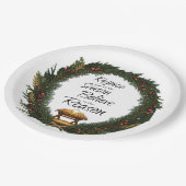 Freude und Glauben an die Krippe Pappteller (Schrägansicht)