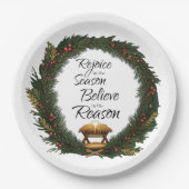 Freude und Glauben an die Krippe Pappteller (Vorderseite)